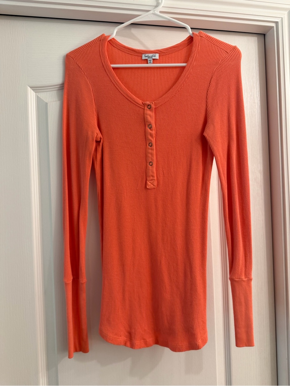 Splendid Women's Long Sleeve Henley - Coral